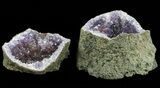 Two Piece Amethyst Geode - Morocco #60009-1
